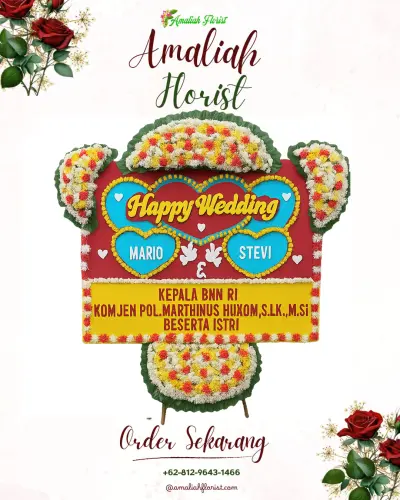 Karangan Papan Bunga Pernikahan di Cikarang Selatan